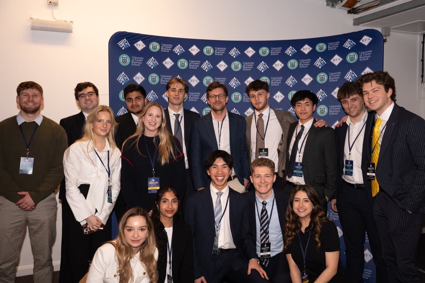 BFS committee members together in front of a branded backdrop at the Future Leaders Summit